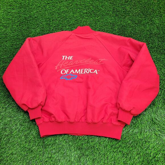 Vintage 80s Chevy Truck Jacket XL 23x25 Red - Picture 1 of 16